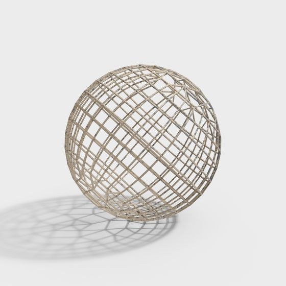 Intricate Bamboo Weave Sphere 3D model