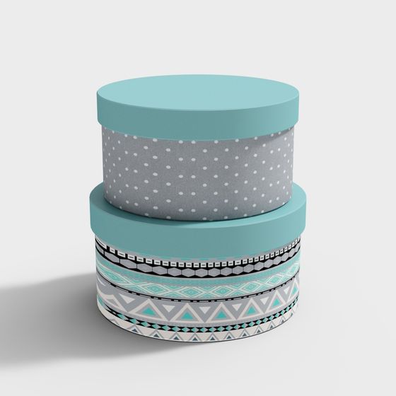Polka Dot and Pattern Gift Box 3D model
