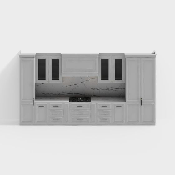 Urban Kitchen 3D model Combining Minimalism and Luxury