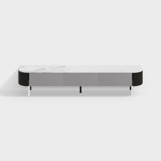 Elegant Low-Poly TV Stand 3D model