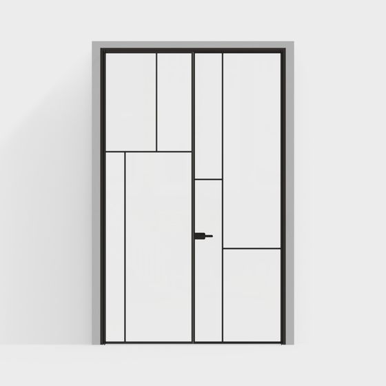 Industrial Style Minimalist Door 3D Model