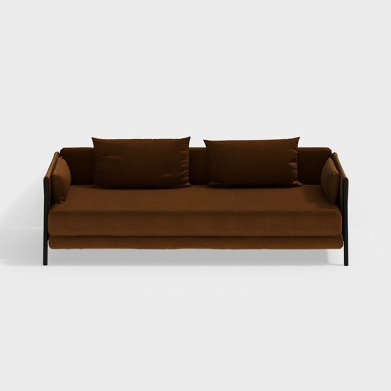 Stylish Low-Polygon Sofa 3D model for Modern Spaces