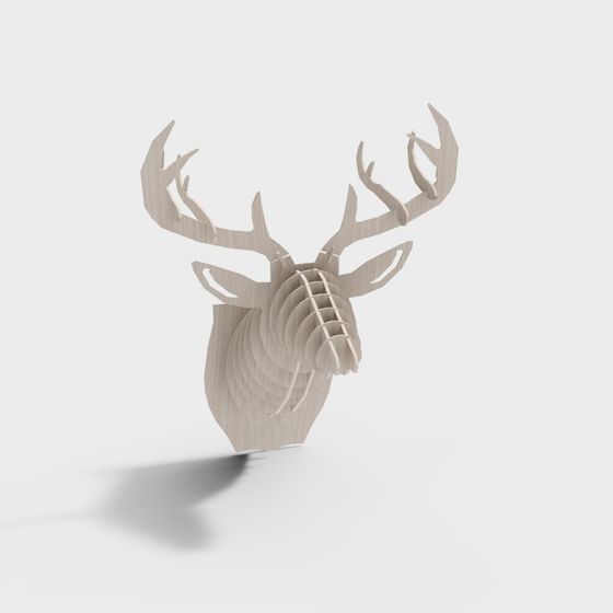 Stylish Low Poly Deer Head 3D model