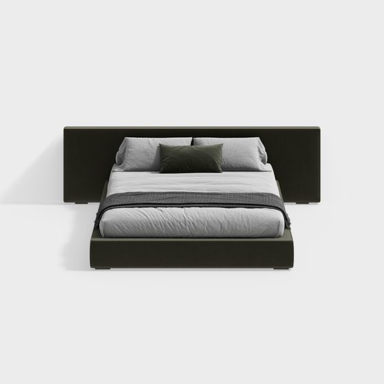 Stylish Low Poly Bed 3D model for Modern Spaces