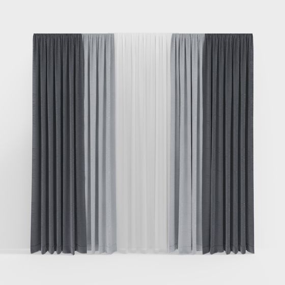 Low Poly Curtain 3D Model with Elegance