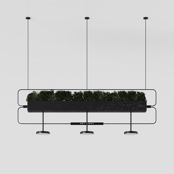Futuristic Hanging Plant Light 3D model