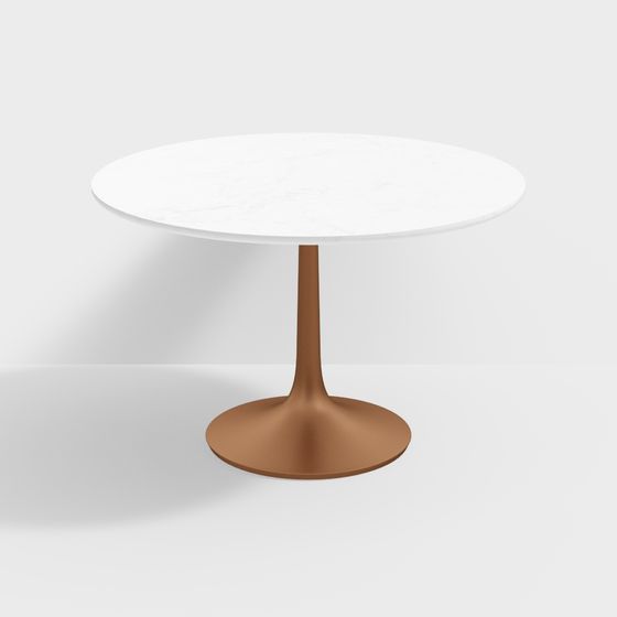 Elegant Marble Round Table 3D model for Stylish Spaces