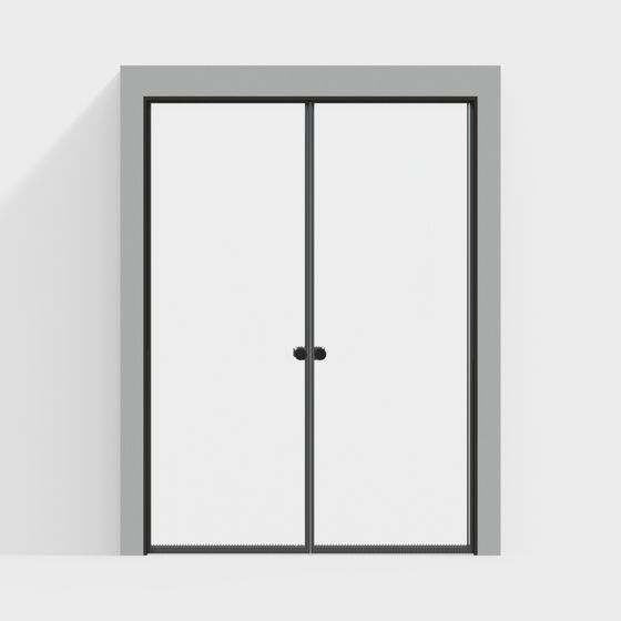 Elegant Double Door 3D model for Modern Spaces