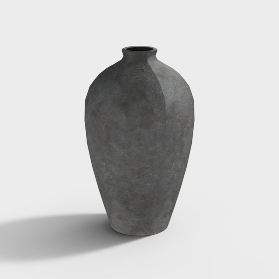 Vintage-Inspired Low Polygon Ceramic Pot 3D Model