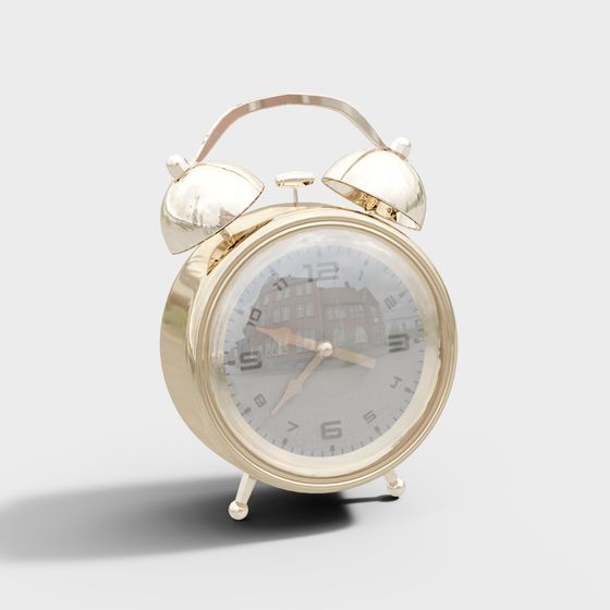 Vintage Alarm Clock 3D Model