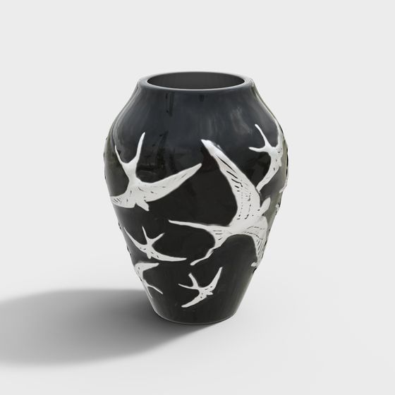 Elegantly Crafted Low-Poly Ceramic Vase 3D Model