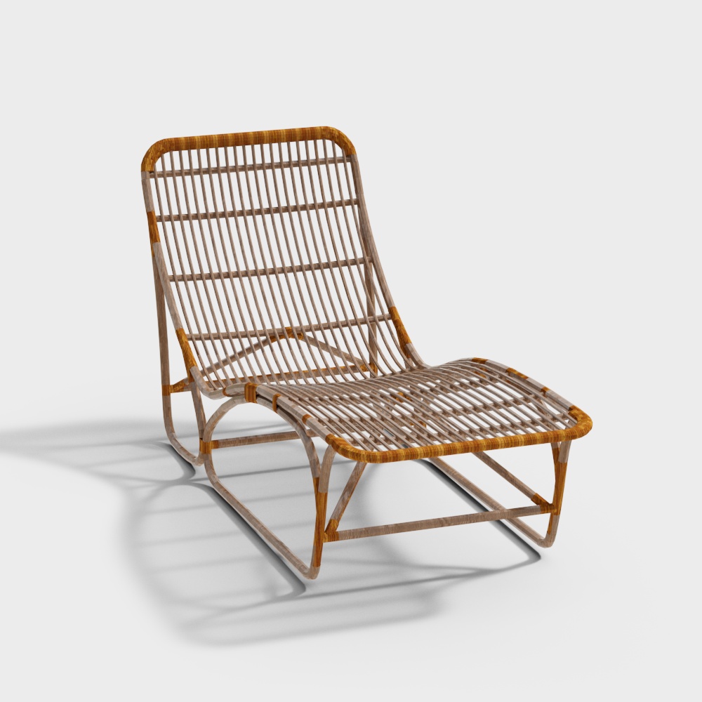 Chaise longue en rotin d'extérieur moderne