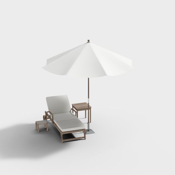 Tumbonas de playa con parasol para exteriores modernas