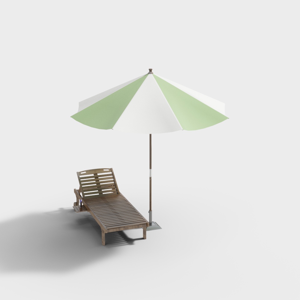 Modern outdoor sunshade beach loungers