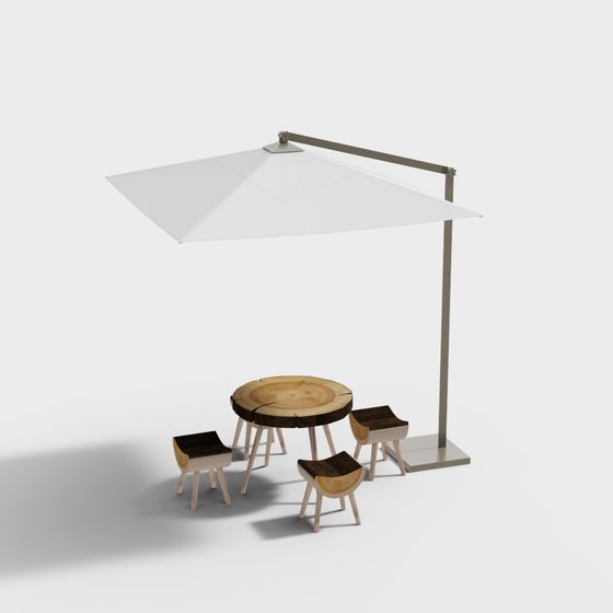 Outdoor Lounge Table and Chair Set 3D model