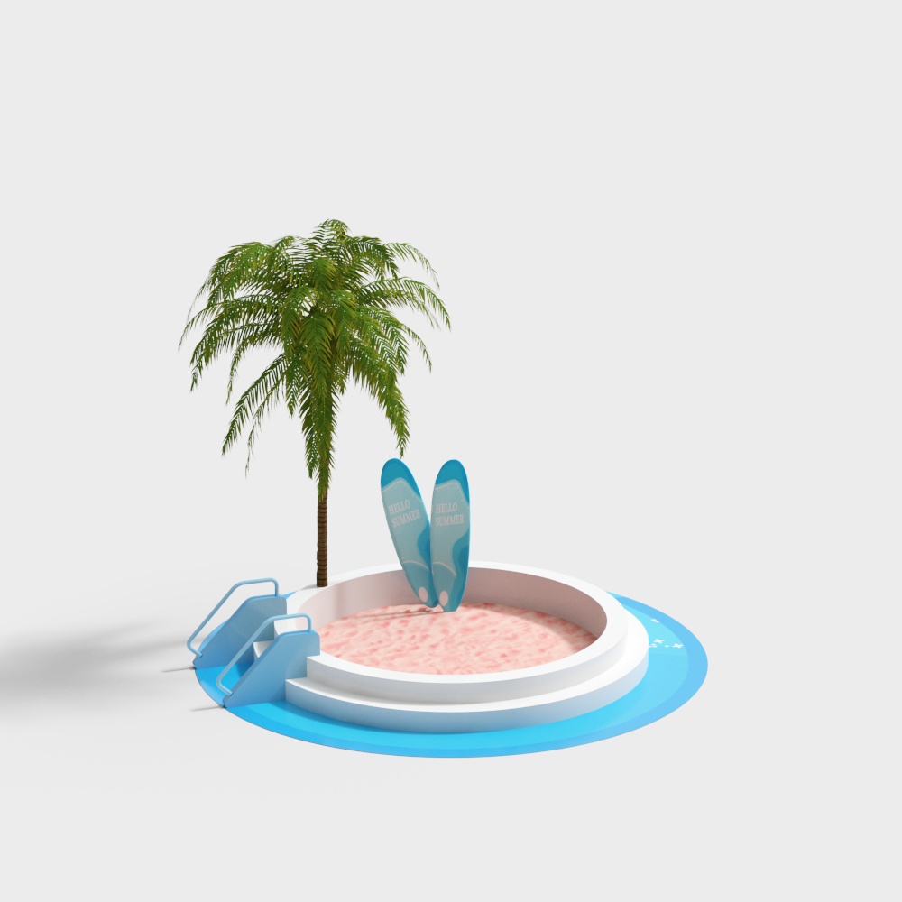 Modern summer themed interactive sandbox for children