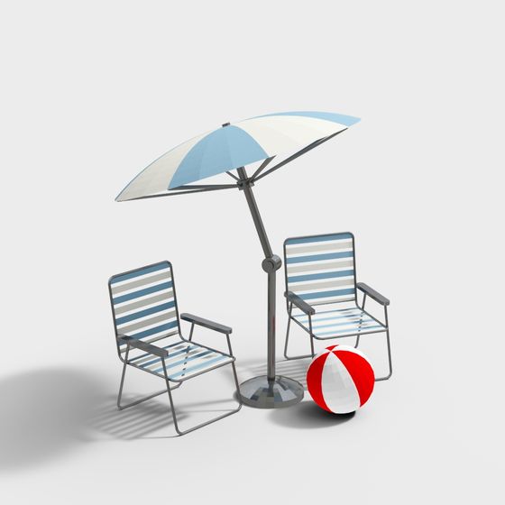 Summer Beach Oasis 3D model