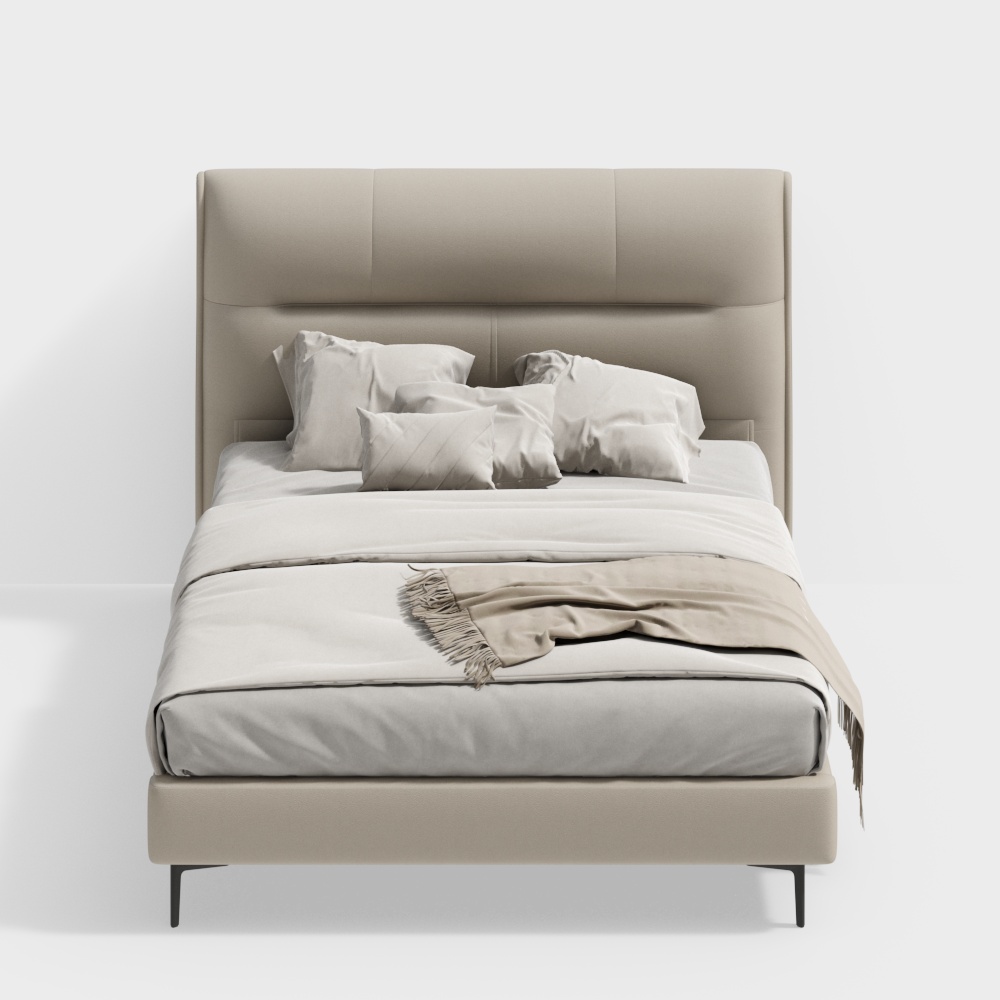 Leather Soft Bed KB23222-15 Milo Coffee