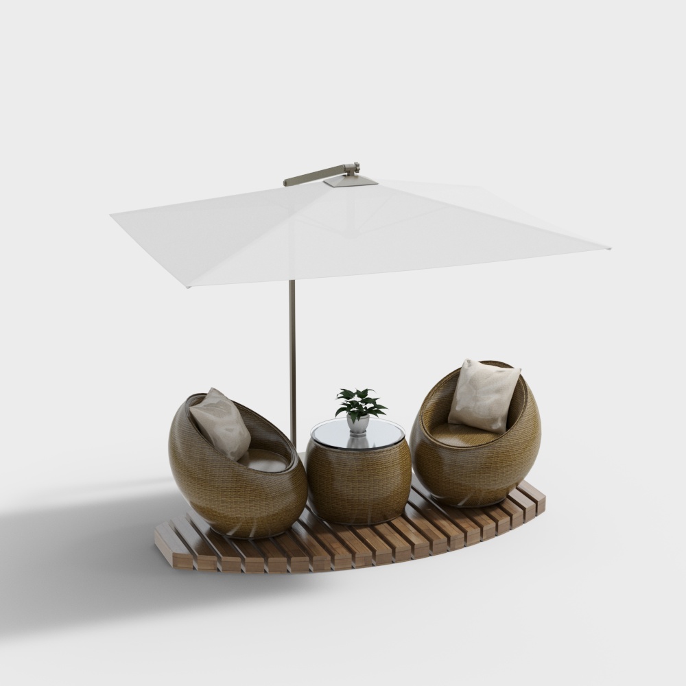 Modern outdoor sun umbrella casual sofa set 2
