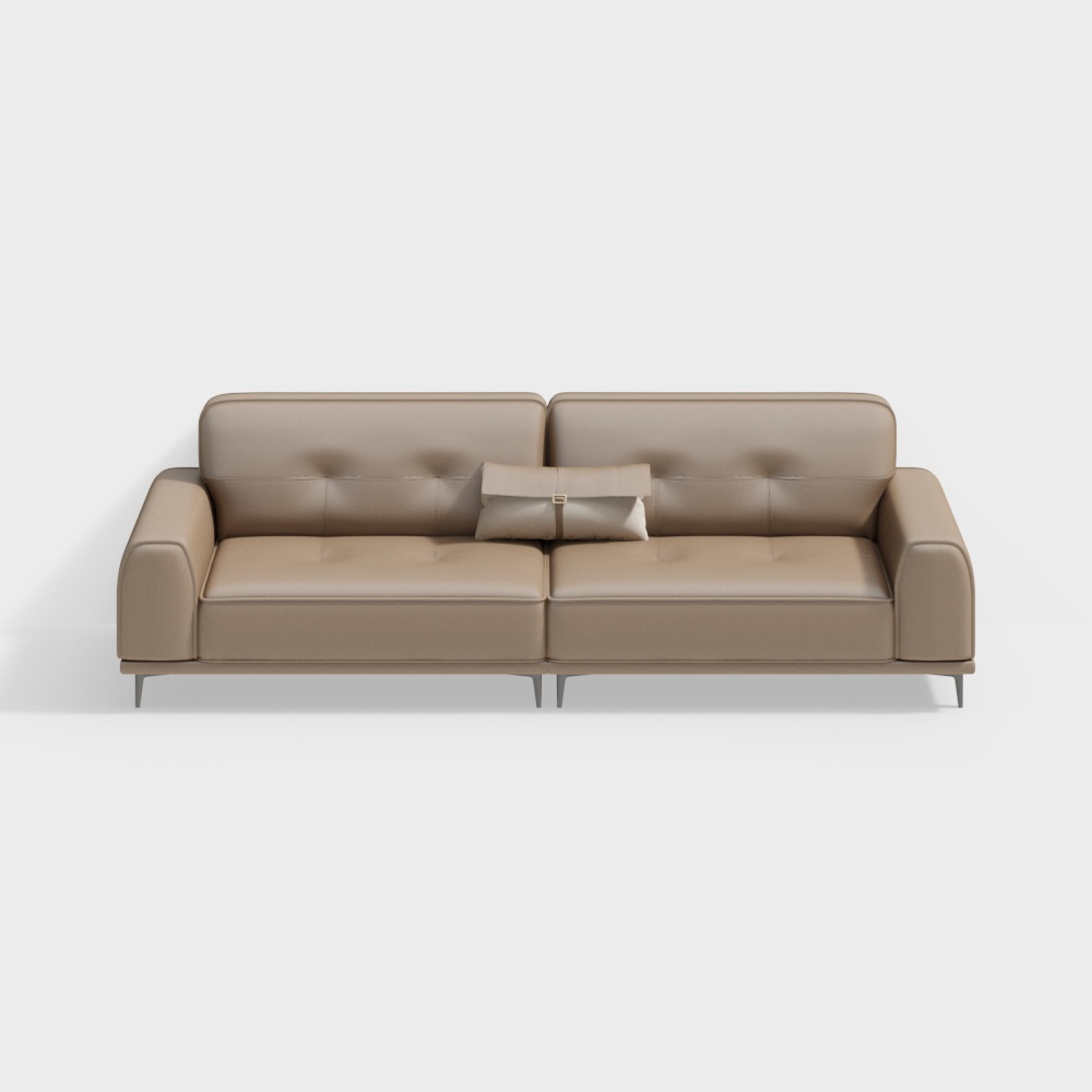 Urban Comfort Sofa 3D Model – Light Brown Leather