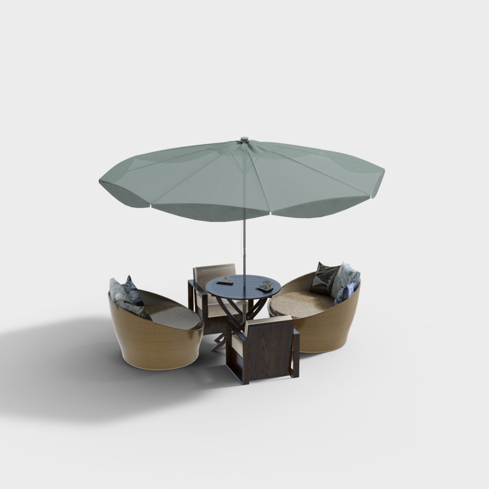 Modern outdoor sun umbrella casual sofa combination