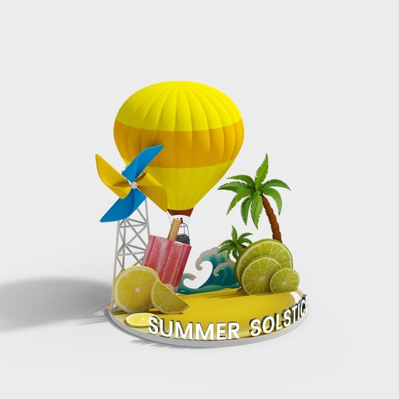 Summer Solstice 3D model: A Vibrant Celebration