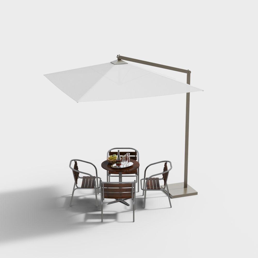 Ghế dưới ô dù thư giãn ngoài trời hiện đại