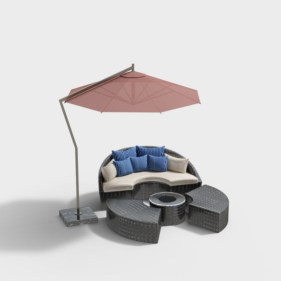 Cozy Retreat Outdoor Lounge Area 3D model
