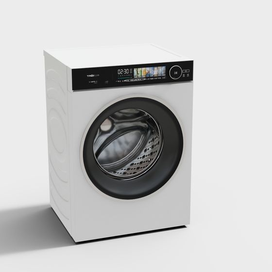 Stylish Low-Poly Washing Machine 3D model