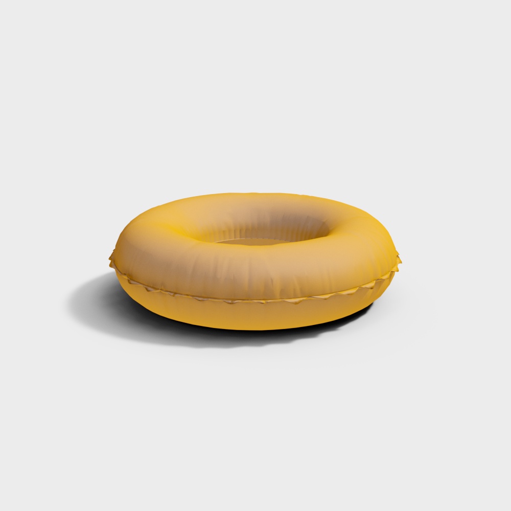 Modern Yellow Inflatable Ring 3D Model – Playful Fabric Texture