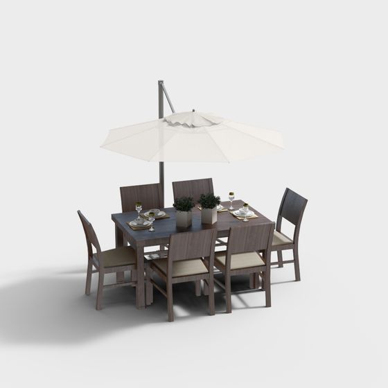 現代戶外陽傘桌椅組合