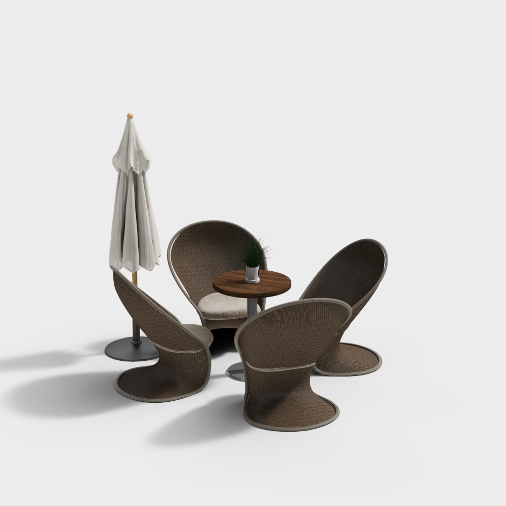 Modern outdoor sunshade leisure table and chair combination