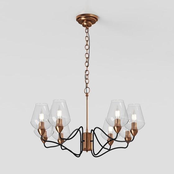 Stylish Low-Poly Chandelier 3D model