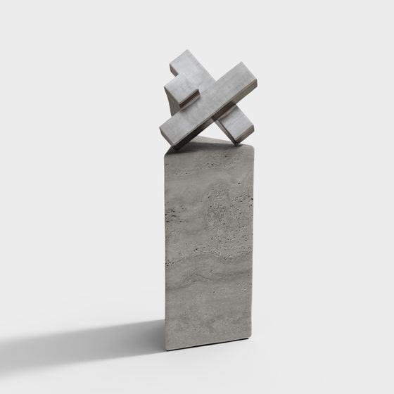 Contemporary Concrete Sculpture 3D model