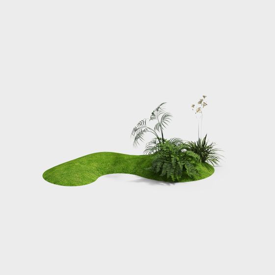 Natural Path 3D model in a Tranquil Oasis