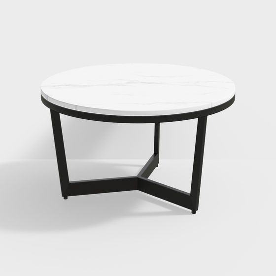 Modern Low-Poly Round Table 3D model