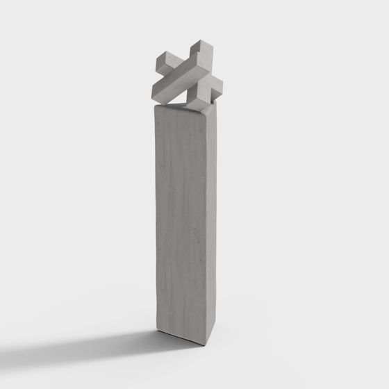Minimalist Concrete Obelisk 3D model