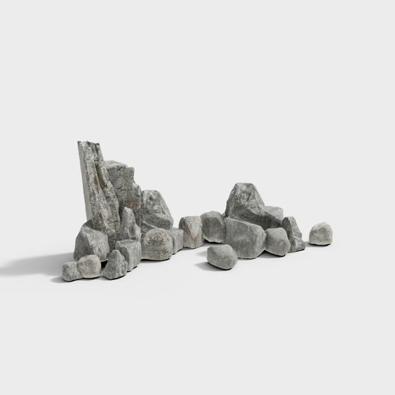 Natural Rock Pile 3D model for Architectural Designs