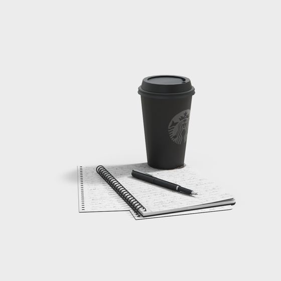 Urban-Inspired Notebook and Coffee Cup 3D model