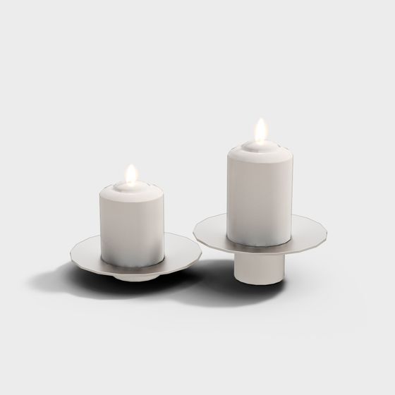 Elegant Low-Polygon Candle Holder 3D Model