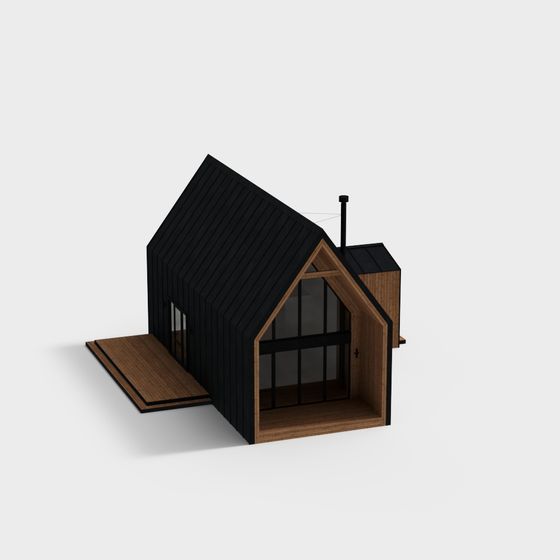 Cozy Cabin Low-Poly 3D Model for Design Projects