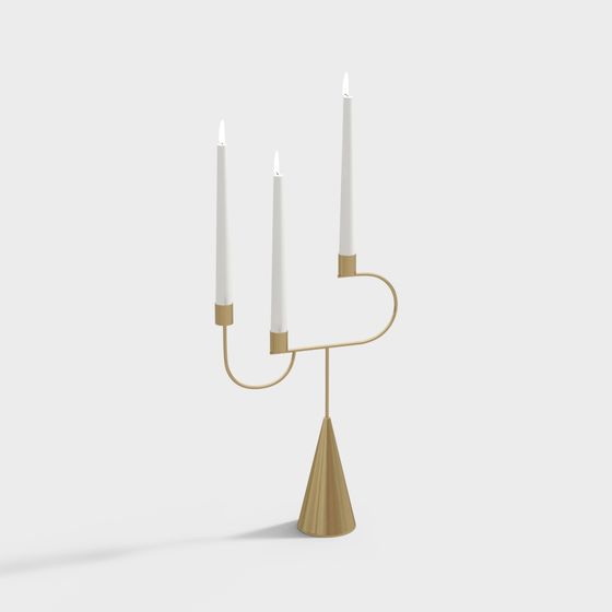 Stylish Low-Poly Candle Holder 3D model