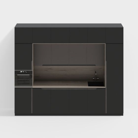 Sleek Low-Poly Kitchen Cabinet Door 3D model