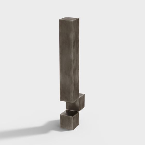 Minimalist Concrete Column 3D model