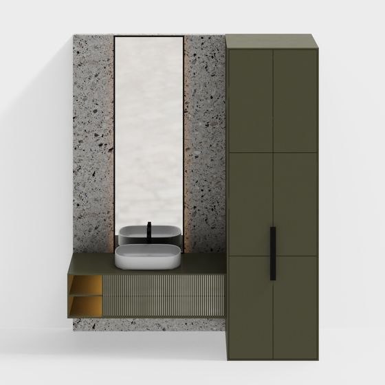 Urban Retreat Bathroom Cabinet 3D model for Modern Spaces