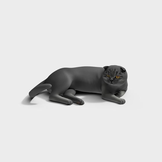 Sleeping Cat Low Poly 3D model