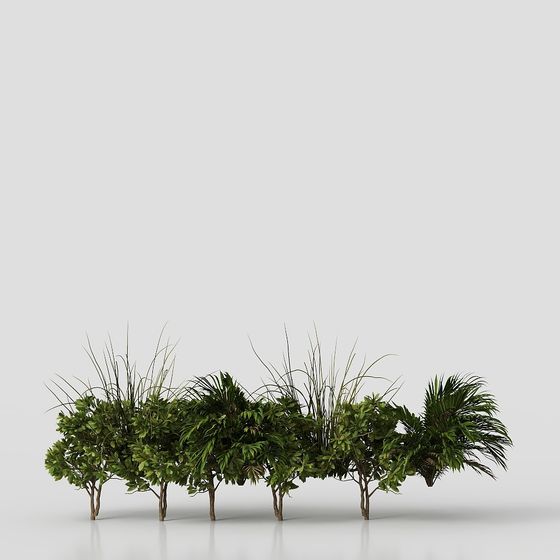 Tropical Feel Plant Wall 3D Model