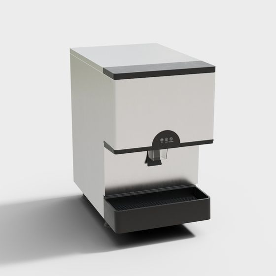 Minimalist Indoor Beverage Machine 3D Model in Black