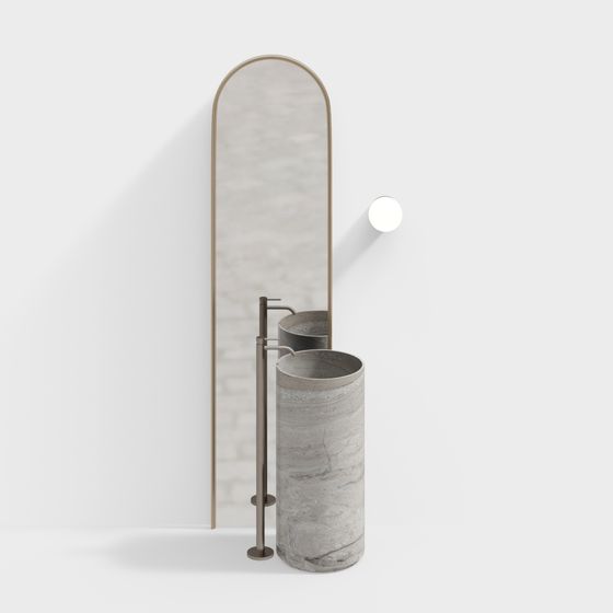 Stylish Urban Bathroom 3D model for Contemporary Spaces