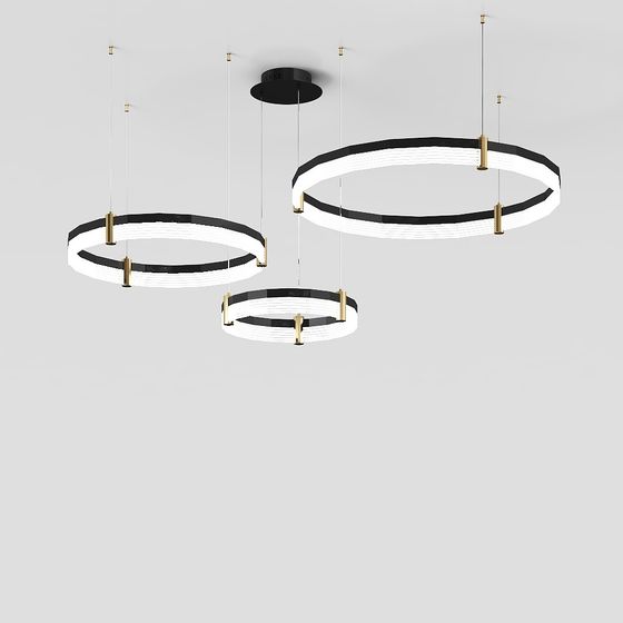 Elegant Low-Poly Chandelier 3D model